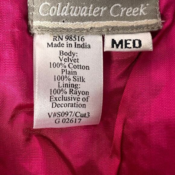 Coldwater Creek Art-to-Wear Embroidered Velvet Patchwork Appliqued Jacket Sz. M - Picture 9 of 11